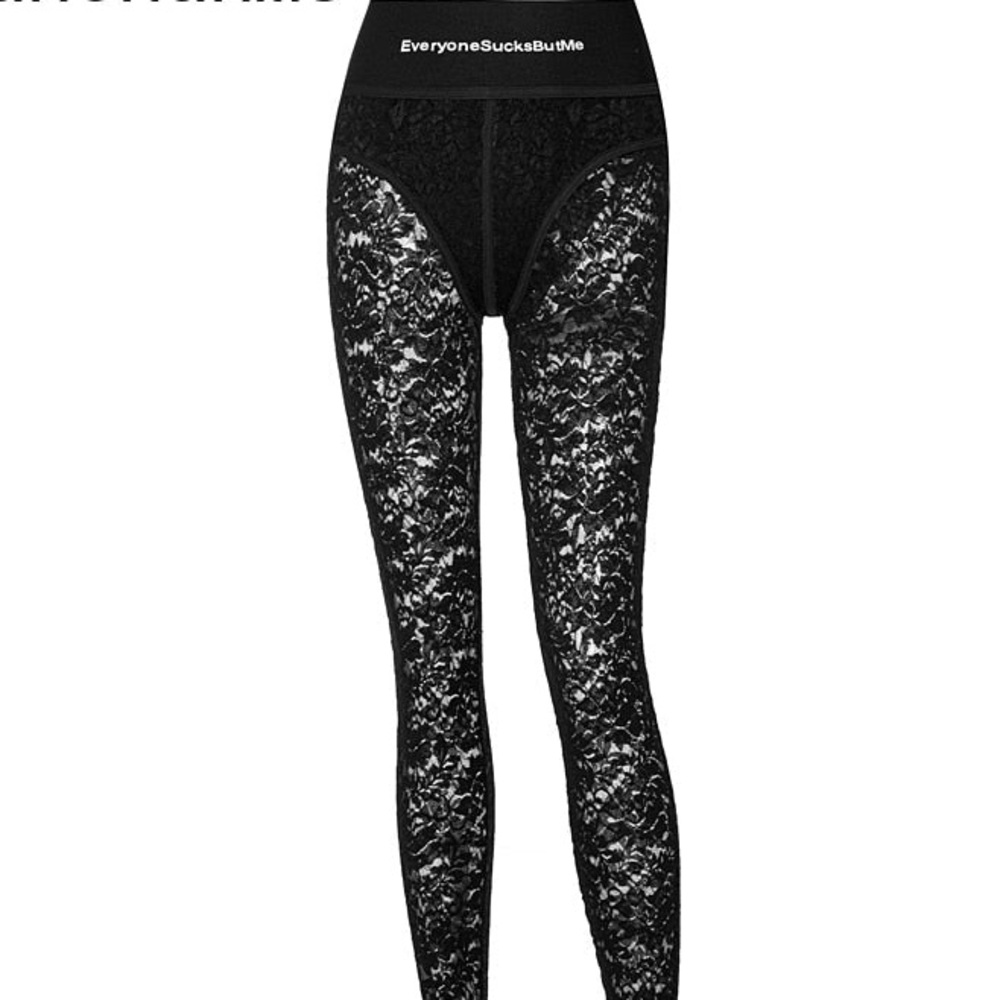 High Waist Skinny Sexy Leggings Lace Trousers Side Zip. Ladies Size S